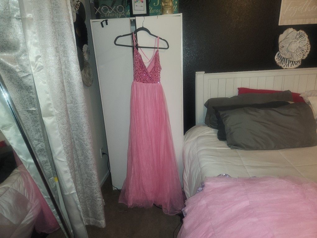 Bubblegum Pink Prom Dress Or For Weddings Small