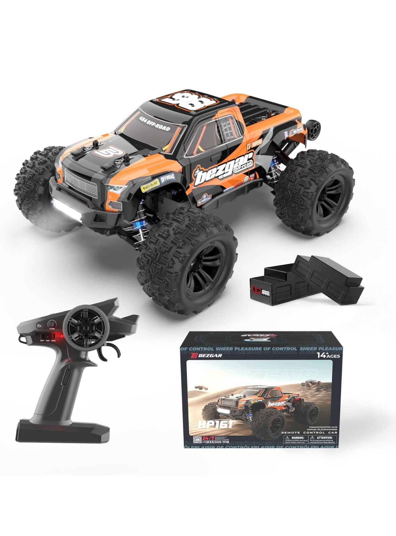 BEZGAR 1:16 Scale High Speed RC Cars | HP161 4X4 Off-Road Electric RC