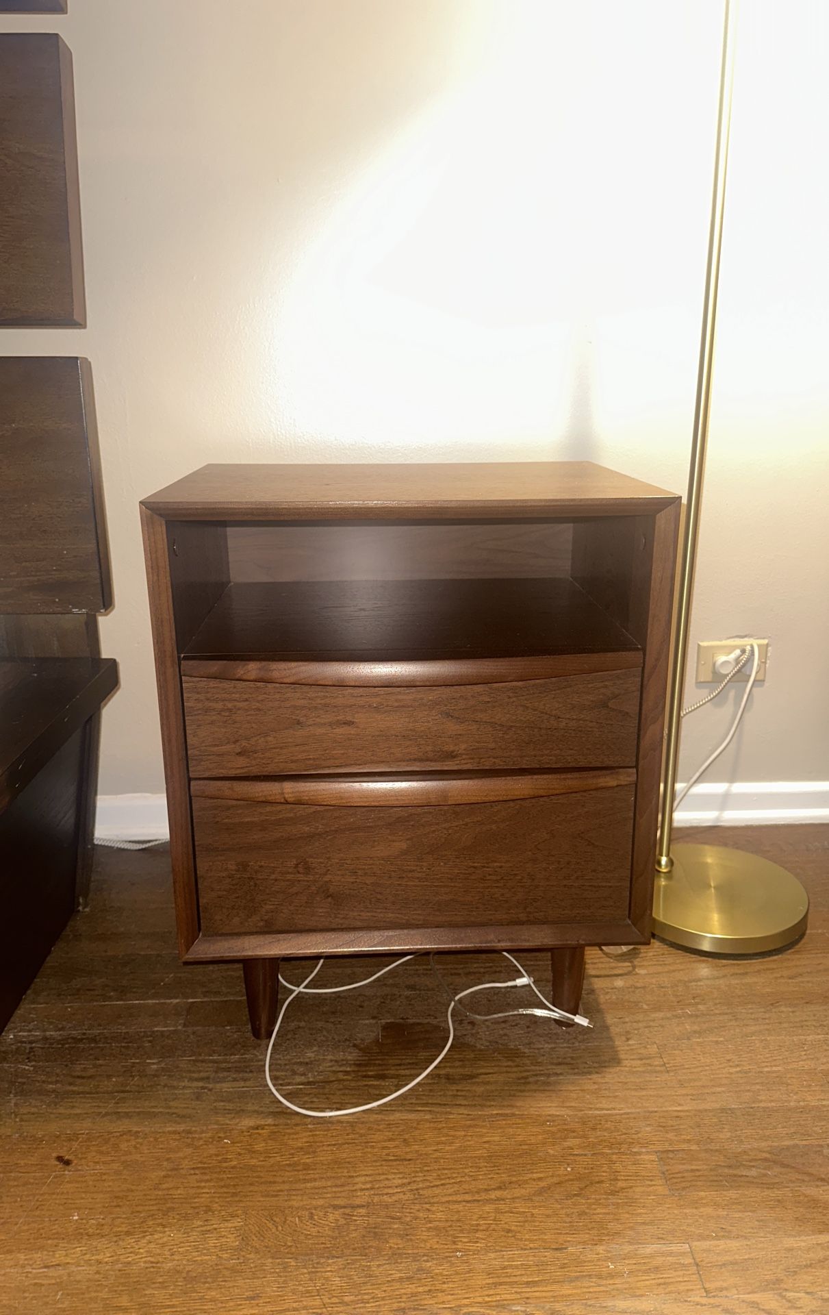 Article Lenia Two-Drawer Nightstand - Walnut