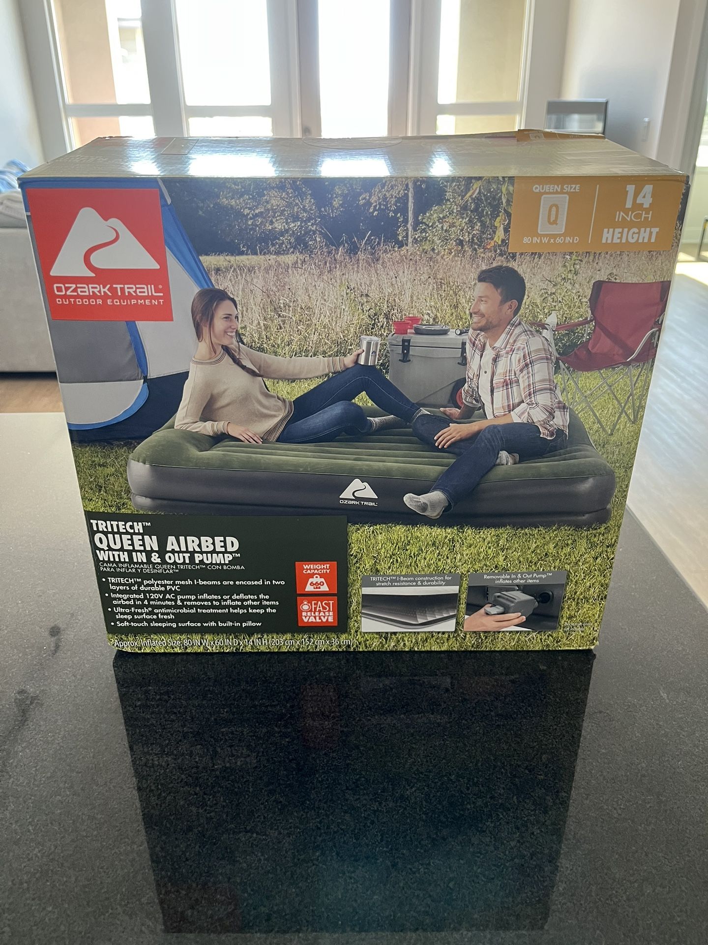 Tritech Queen Airbed With In & Out Pump