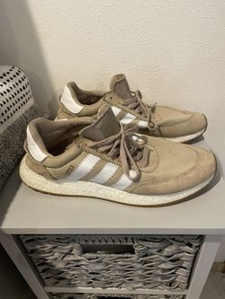 Great Condition Men’s Size 10.5 Adidas. Tan in color. Nylon and suede fabric. Smoke free home 