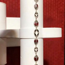 925 Sterling Silver ladybug bracelet / Plata