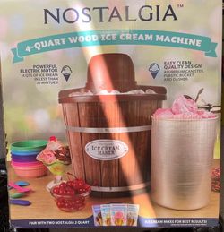Nostalgia 4qt Wooden Ice Cream Maker