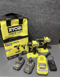 RYOBI ONE+ HP 18V Brushless Cordless Compact 1/2 in. Drill and Impact Driver Kit