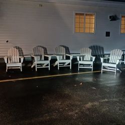 White Polywood Outdoor Chairs 