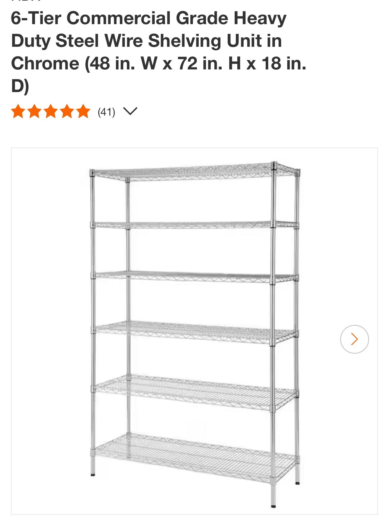 6-Tier Commercial Grade Heavy Duty Steel Wire Shelving Unit