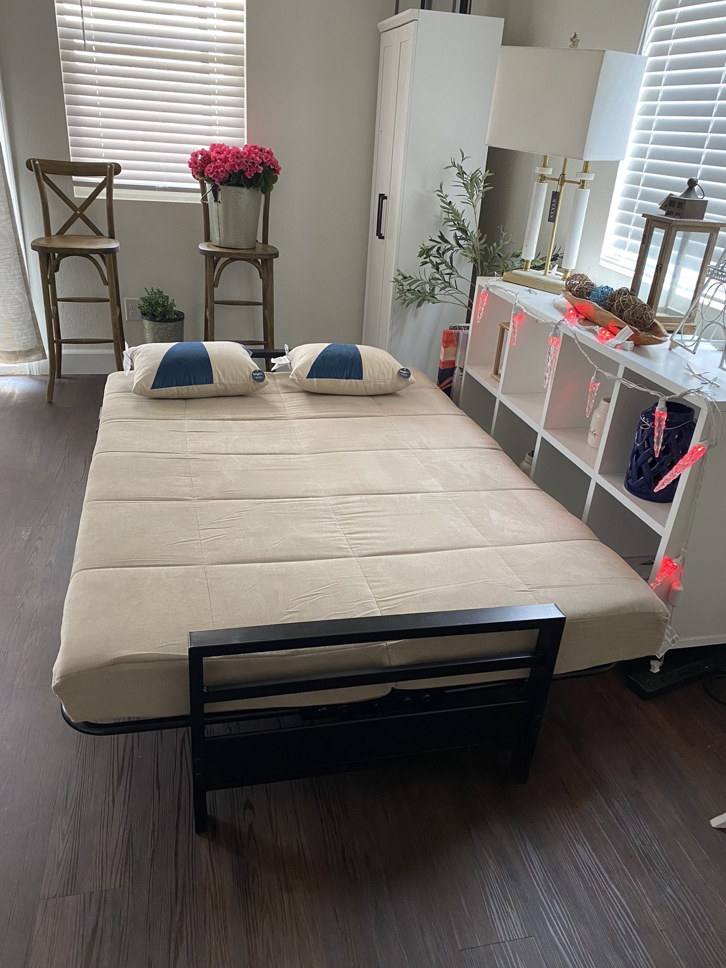 Need a Place To Sit & Sleep? New Futon With Mattress Upscale Futon Mattress Pleated With Removable Washable Cover Delivery π Available