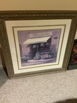 Framed French Fleuriste Artwork – Ornate Vintage-Style Frame