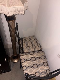 Two chairs and lamp