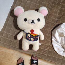 NWT 17” Korilakumma Rilakkuma With Blue Bag Plush Stuffed 