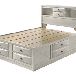CAPTAIN QUEEN SIZE BED W STORAGE DRAWERS  DIFERENT COLIRES 
