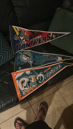 Panthers Dolphins Marlins Pennants