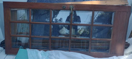 Exterior door, wood with beveled glass ,