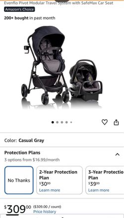 Evenflo pivot modular travel system. Car seat and bassinet stroller combination