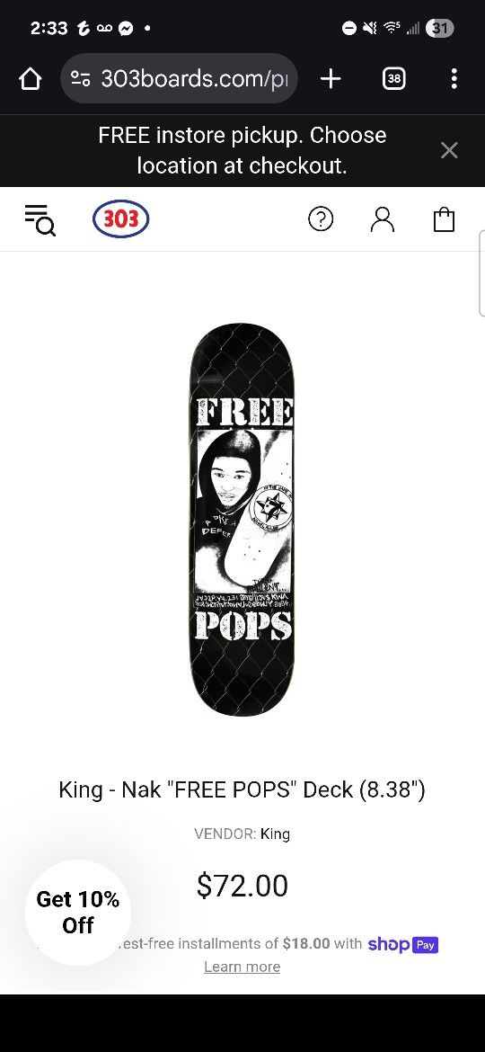 FREE POPS DECK 303