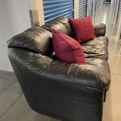 Comfy Leather Couch (free delivery)