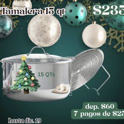 Tamalera 15Qt Con Parrilla De Princess House 