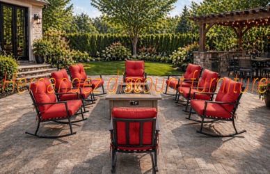 new patio set  with fire