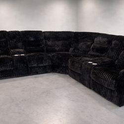 BLACK CORDUROY RECLINER SECTIONAL 🖤😍🖤😍 