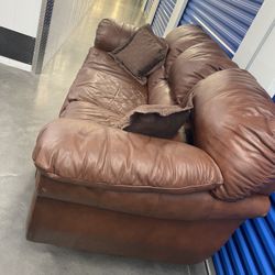 Comfortable Leather Couch (free delivery)