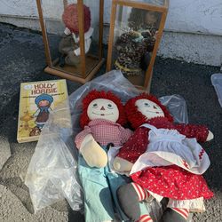 RAGGEDY ANN and ANDY DOLLS LARGE Vintage