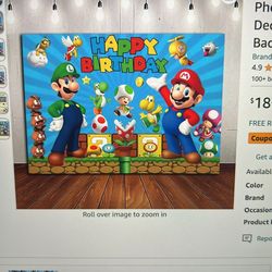 Super Mario Back Drop & Tattoos Sheets