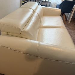 Cream leather sofa
