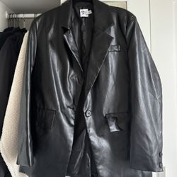  Leather Blazer Jacket 