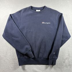 Vintage Champion Mens S Blue Reverse Weave Sweatshirt Embroidered Spell Out#2206