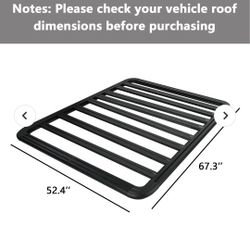 67"x52" Universal Aluminum Automotive Roof Deck Roof Cargo Carrier Flat Roof Luggage Rack