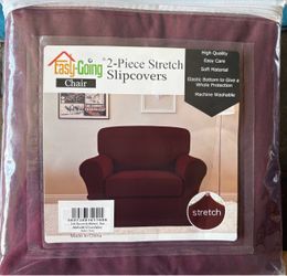 Easy-Going 2-Piece Stretch Chair Slipcover Wine