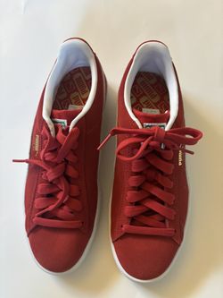 PUMA JUNIOR SUEDE RED WHITE Youth SHOES SIZE 6.5 NEW