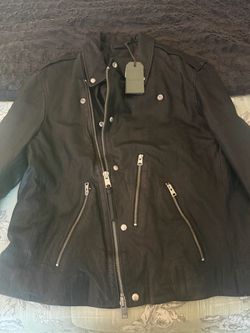 AllSaints Black Leather Biker Jacket