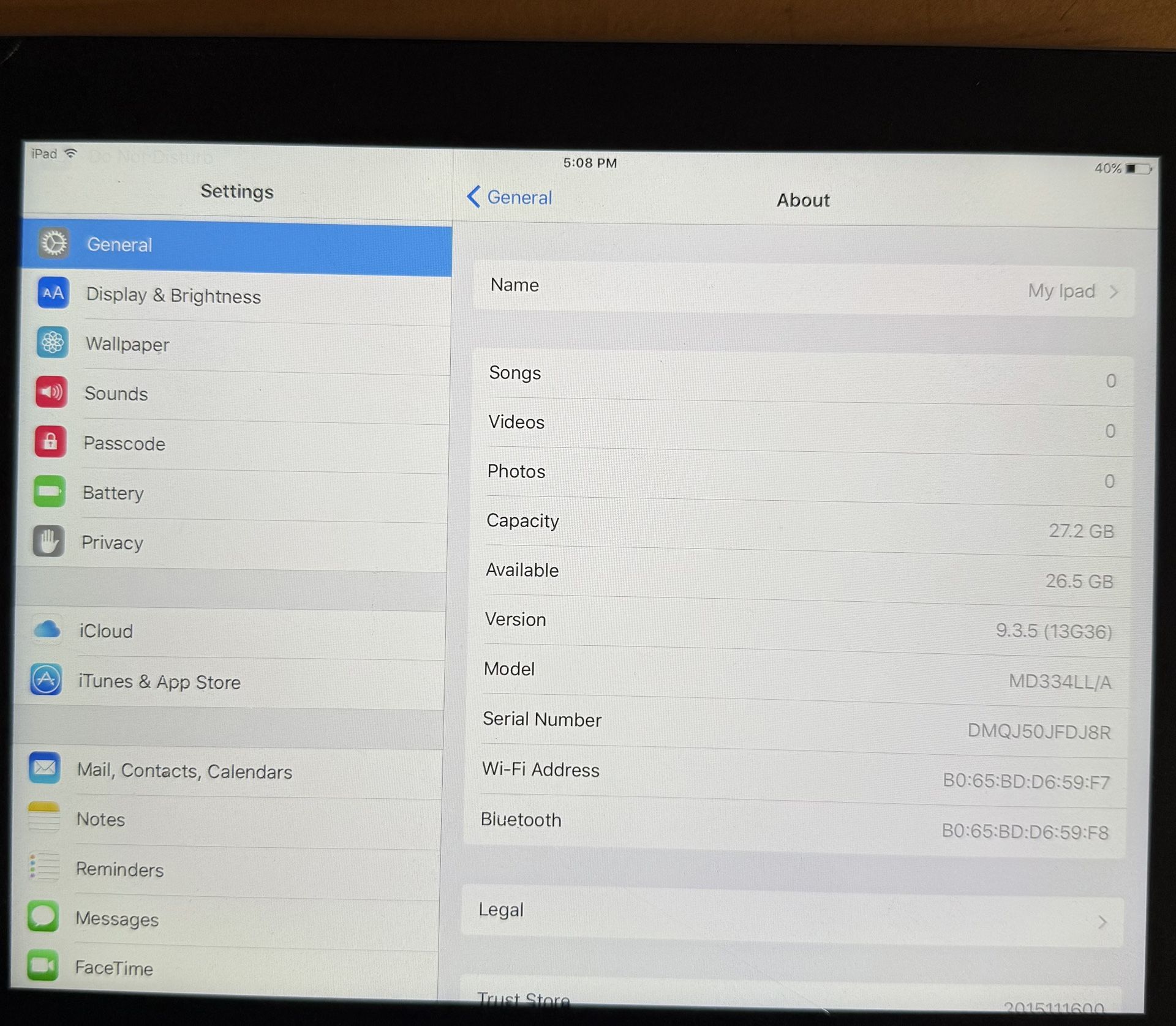 iPad 3 Model A1416 32g