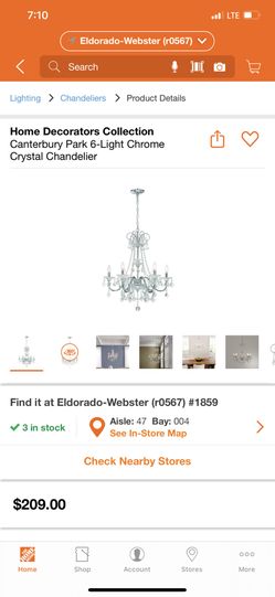 Home Decorators Collection Canterbury Park 6-Light Chrome Crystal Chandelier