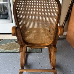  Vintage Bentwood Cane Rocking Chair 