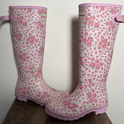 Hunter x LoveShackFancy Original Tall Rain Boot Rose Heart | Women’s Size 8