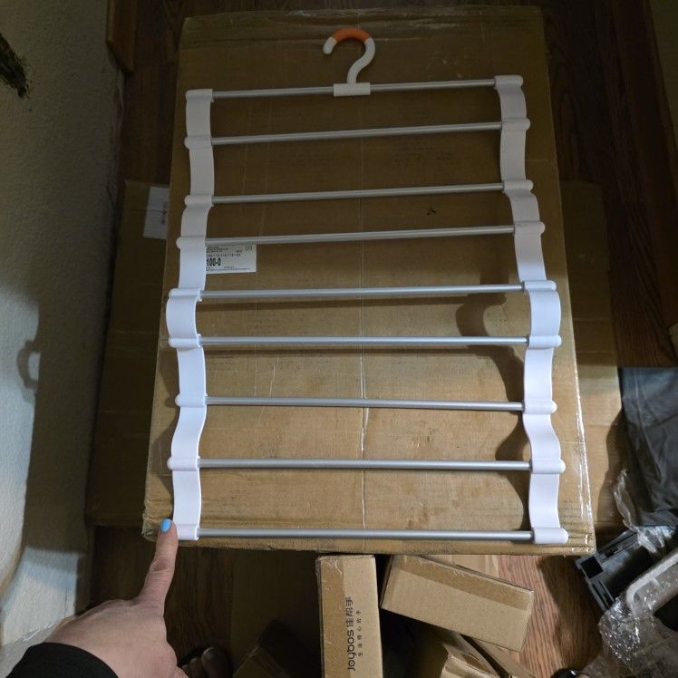 Ladder Pants Hangers 3 Packs Pant Hangers Space Saving for Closet Clothes Hangers