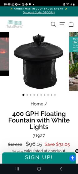 FLOATING FOUNTAIN 400 GPM WHITE LED LIGHT