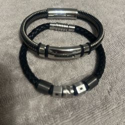 Two Men Bracelet With Stainless Steel On It