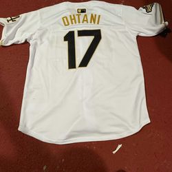 White with black and 2025 gold championship shohei Ohtani Los Angeles dodgers Jersey