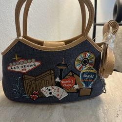 “Las Vegas Embroidered Mini Bag | Y2K Novelty Shoulder Purse”