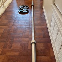 Olympic 45 Weight Bar And Two Additional 10 Lb Plates 