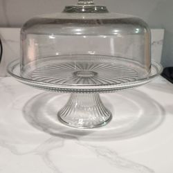 Glass Cake Stand With Dome