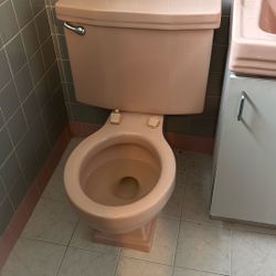 American Standard Vintage Pink Toilet And Sink