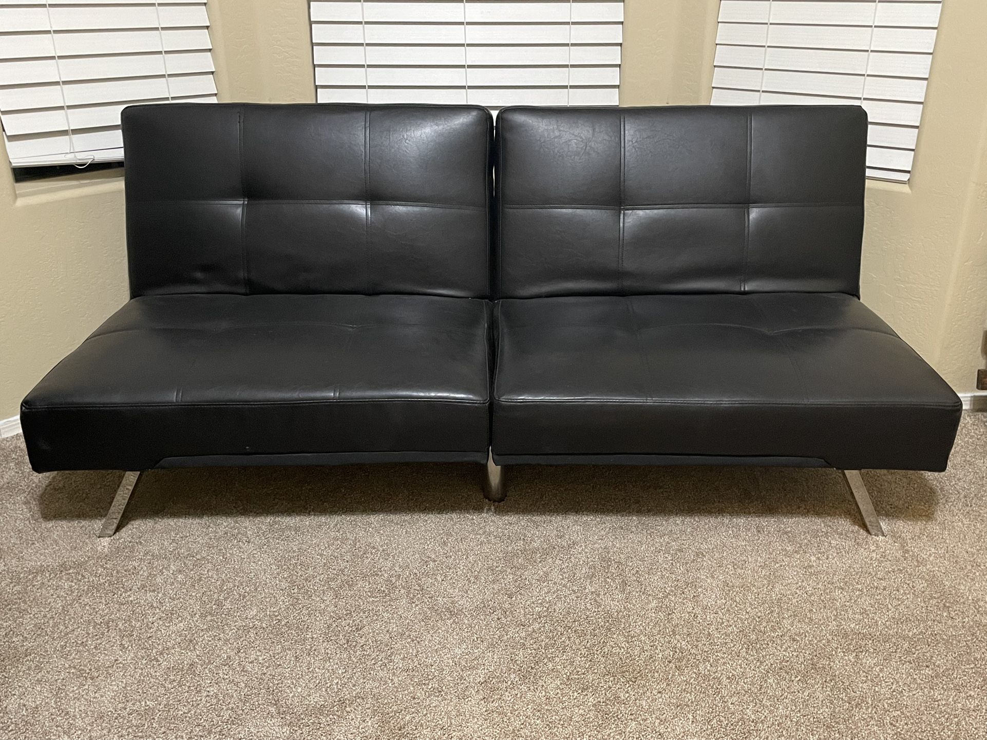Black Leather Futon