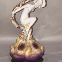 Vintage German Porcelain Woman Figure