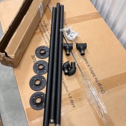Industrial Staircase Handrail Non-Slip Pipe Bar Foot Rail Wall Mount Stair 8FT