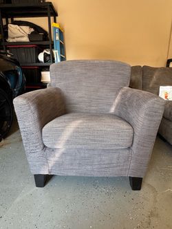 Gray Fabric Accent Armchair