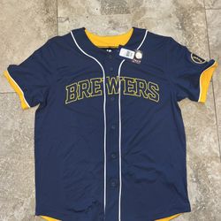 Milwaukee Brewers Majestic Jersey Size Large 